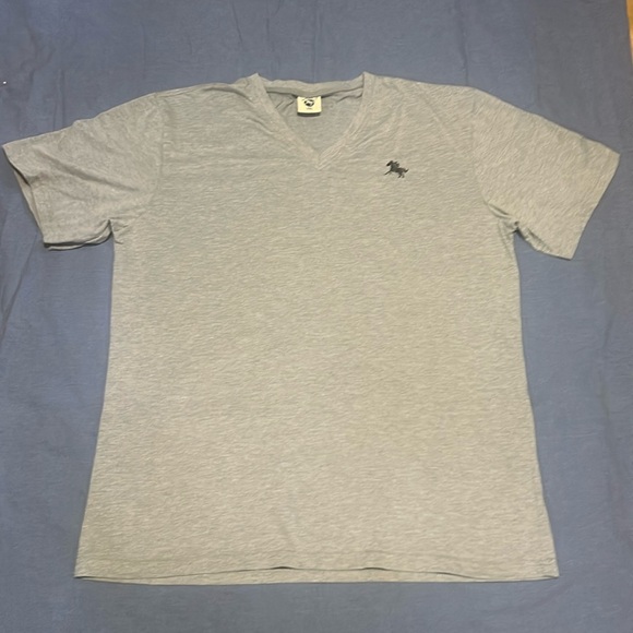 Dino Robert V Neck Embroidered Logo Short Sleeve T Shirt (Las) - Picture 1 of 4